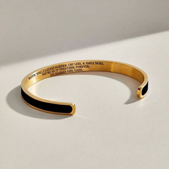 Mint & Lily | My Badass Girl Gang Bangle | Midnight Black - Picture 3 of 3